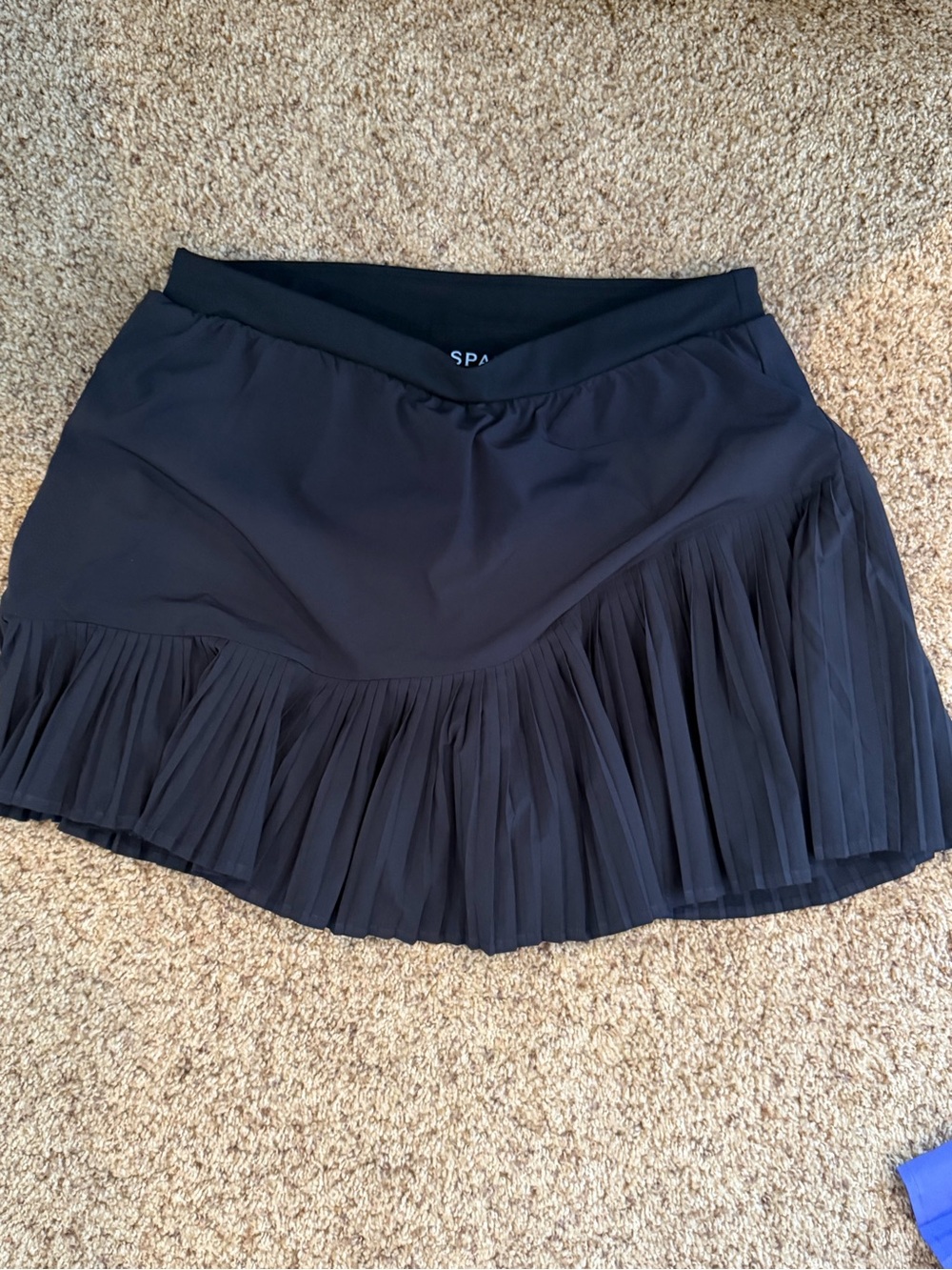 SPANX Black Pleated Hem Athletic Skort